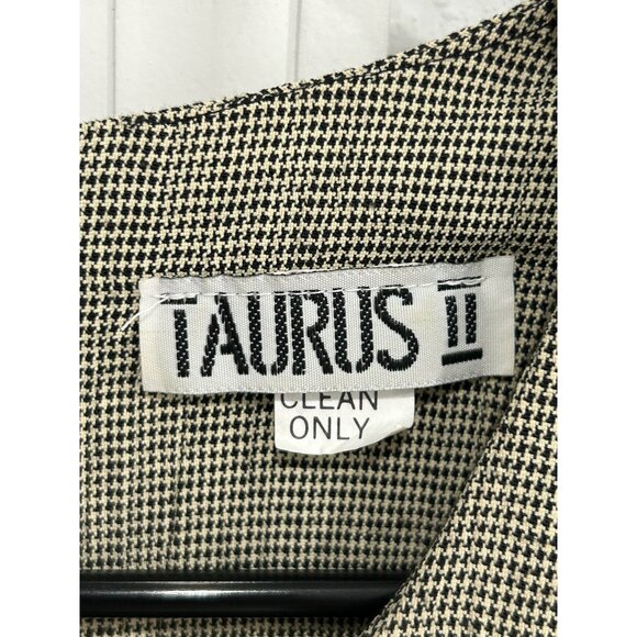 Vintage Taurus II Houndstooth Dress With Overlay Design Button Details Size M - Picture 5 of 9